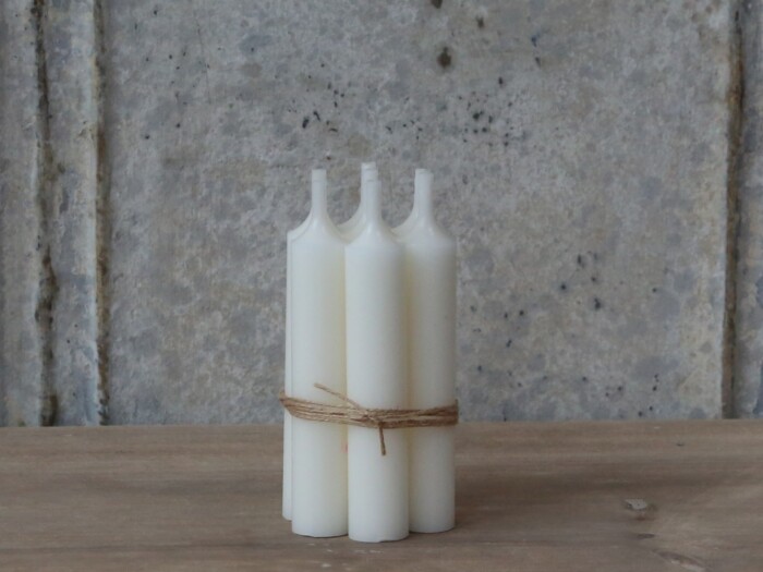 Set Di 2 Candele Cilindriche Bianche Rustiche, Altezza 14 Cm, Per Decorazione Casa E Centrotavola