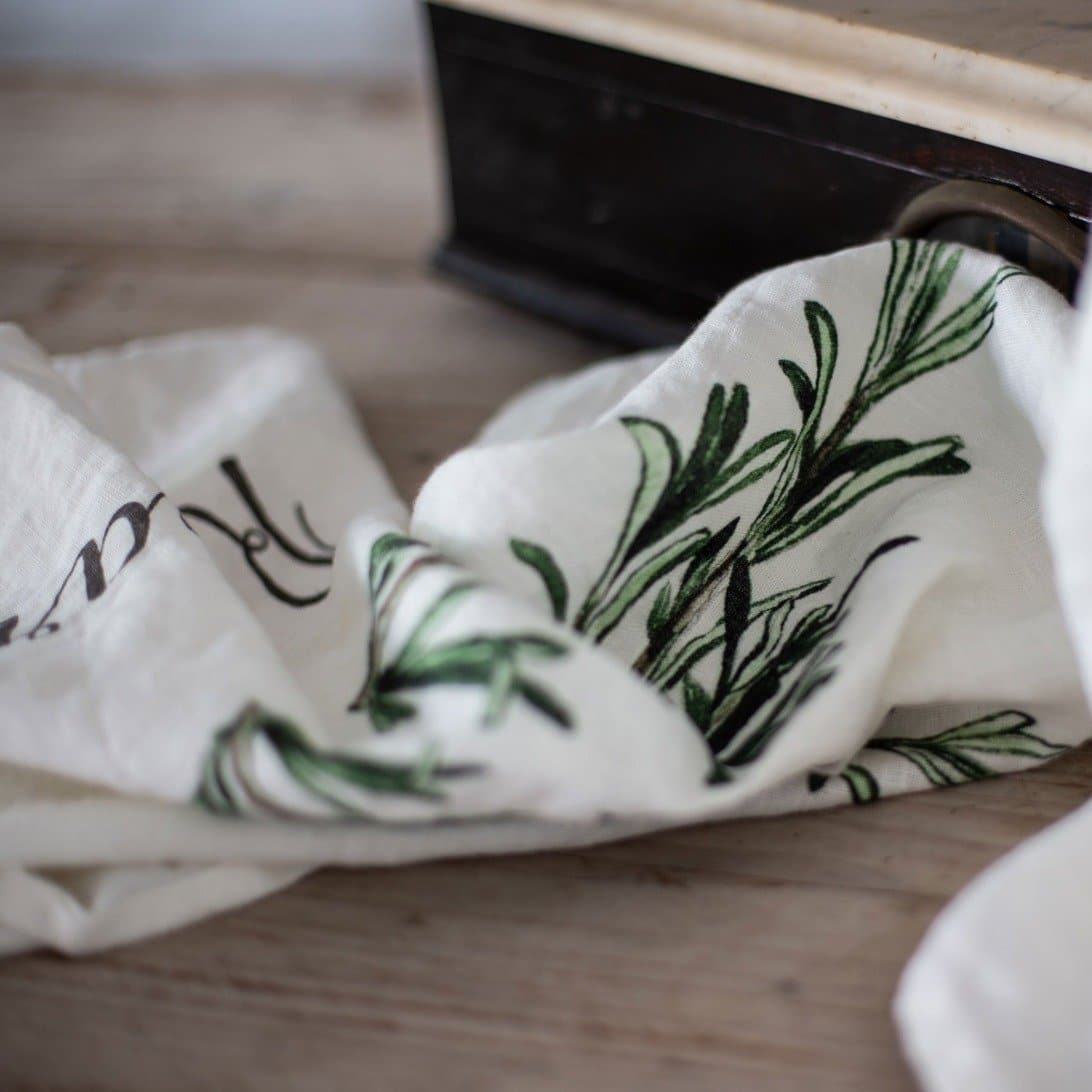 Canovaccio in lino stonewashed "Rosmarino" - immagine 3