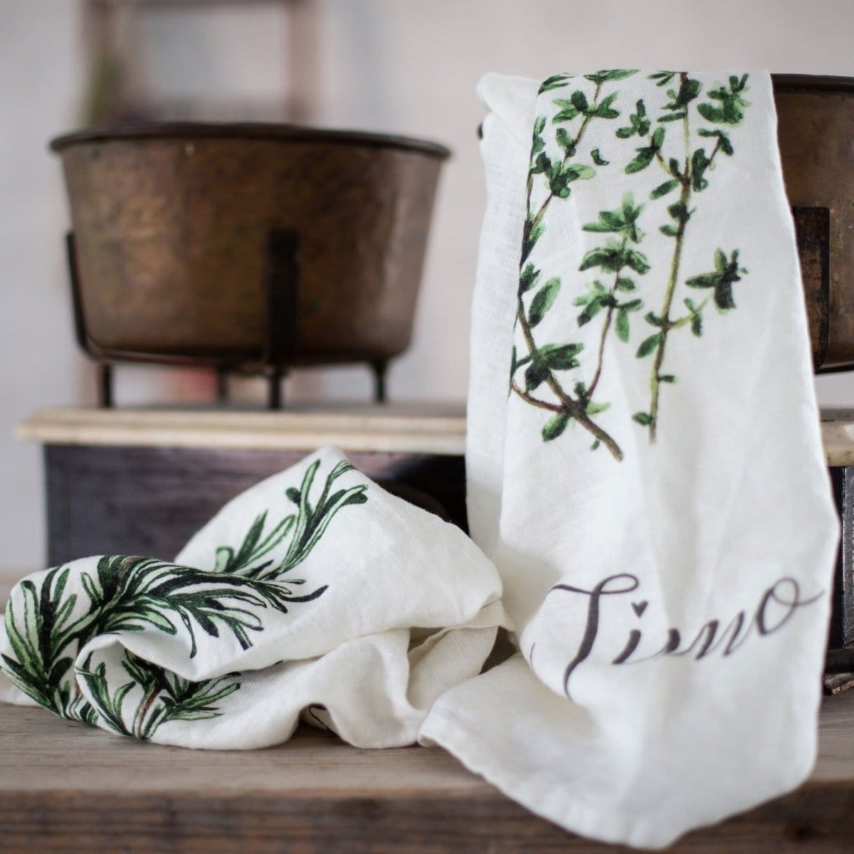 Canovaccio in lino stonewashed "Rosmarino" - immagine 2