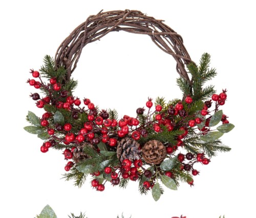 corona bacche e pigne