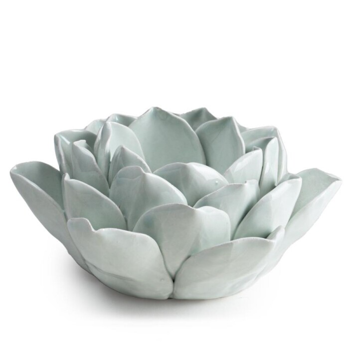 Porta tealight Ninfea, Acquamarina