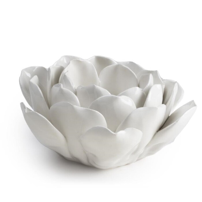 Porta tealight Ninfea, Bianco