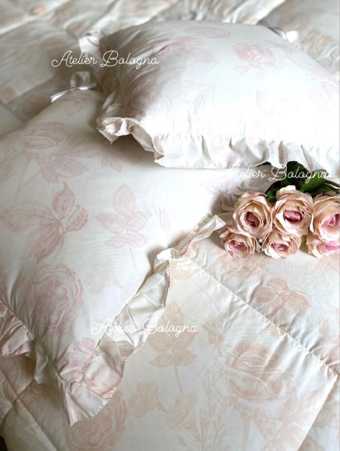 Cuscino cm 45x45 Fiori Rosa - immagine 2