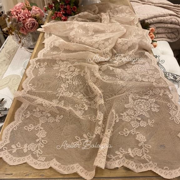 Runner in pizzo cm 50x150 Rosa Cipria - immagine 2