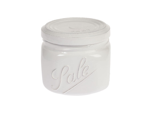 Bellissimo barattolo con coperchio realizzato in ceramica. La produzione di questo prodotto è fatta interamente a mano, dalla realizzazione al decoro. Il barattolo è interamente decorato con volute e scritte in rilievo. Eventuali differenze di sfumature e di colore sono pregio di una lavorazione artigianale autentica. Made in Italy by Virginia Ceramiche