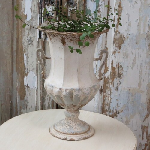 vaso francese in metallo - chic antique - atelier Bologna - shabby chic