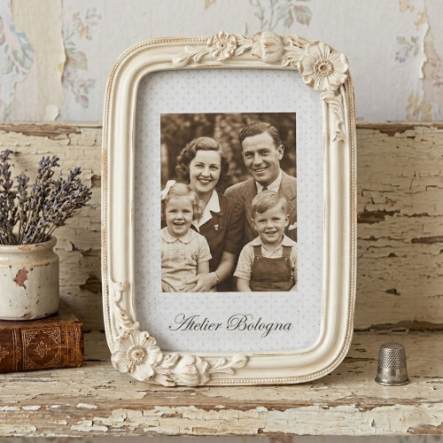 Cornice Atelier Bologna, Luxury, Blanc mariclò, Shabby Chic