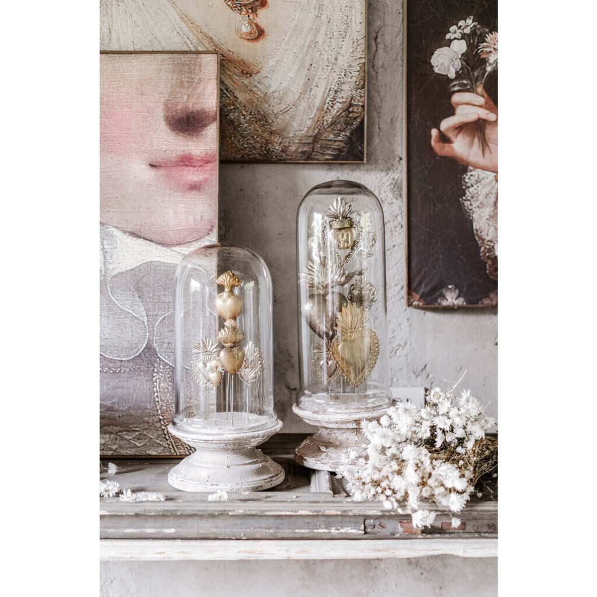 Decorazione da tavolo con cuori votivi. Ex Voto collection. Blanc Mariclò, Atelier Bologna