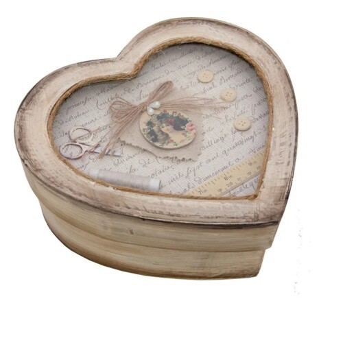 scatola cuore cucito, antic line, atelier bologna, shabby chic.