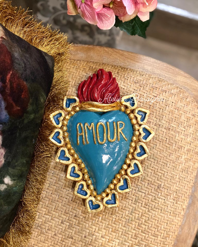 Cuore in ceramica cm 23h - immagine 2