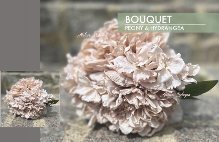 Bouquet Peonia Ortensia, Atelier Bologna, Shabby chic