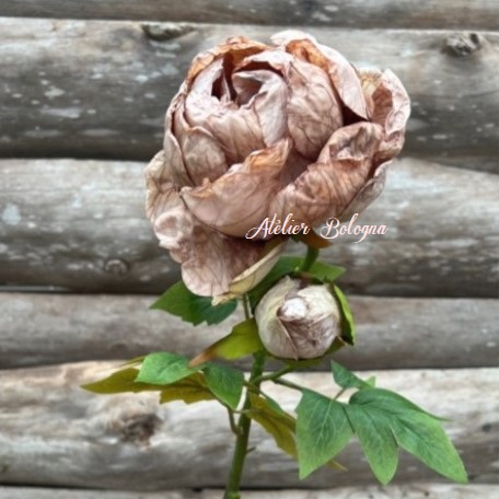Peonia, atelier bologna, fiore artificiale, shabby chic