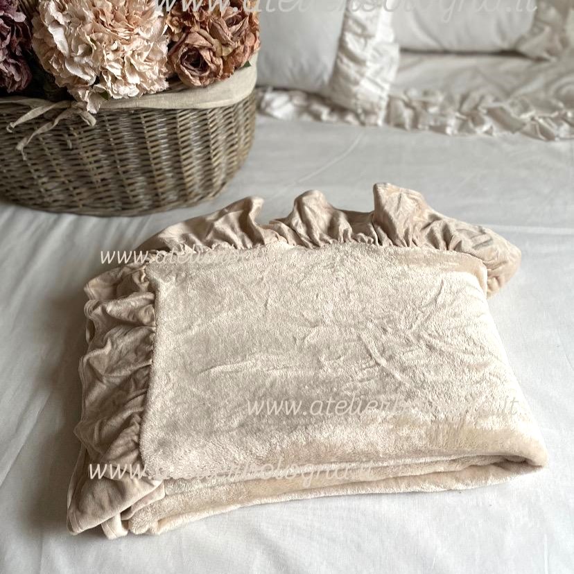 Plaid c/rouche cm 130x175 Beige