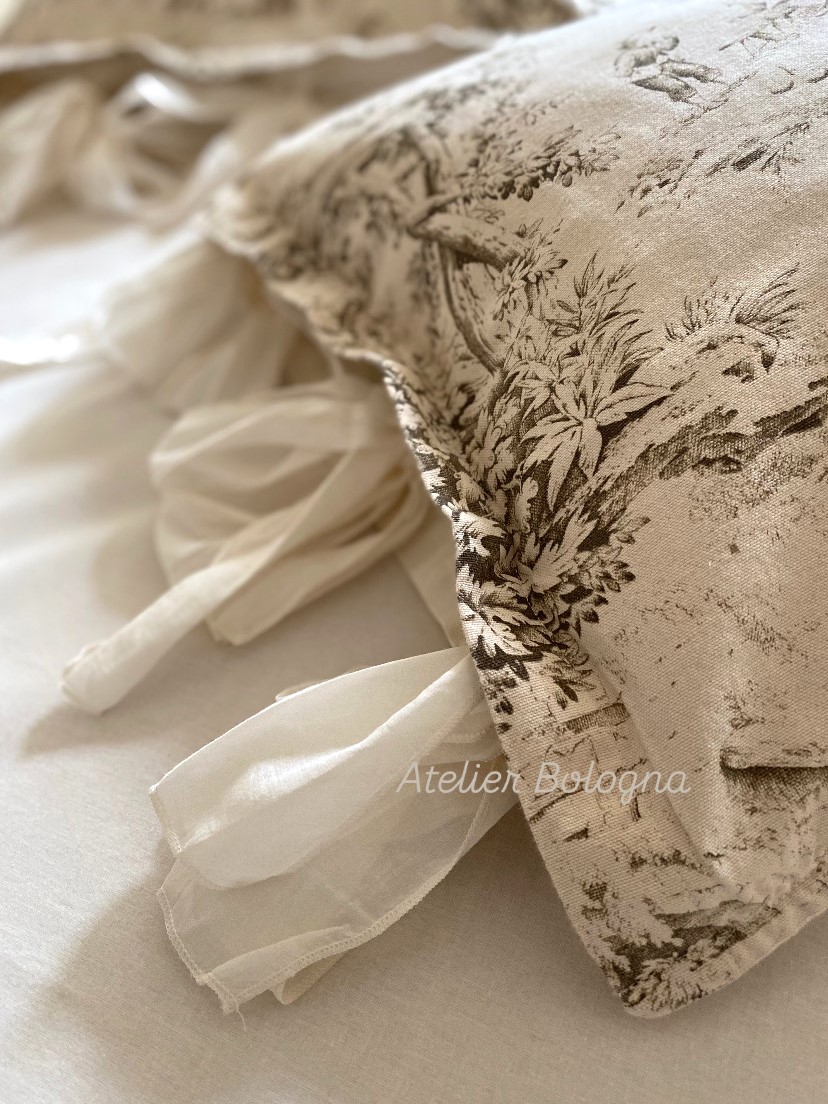 Set 2 copriguanciale Toile de Jouy, Made in Italy - immagine 3