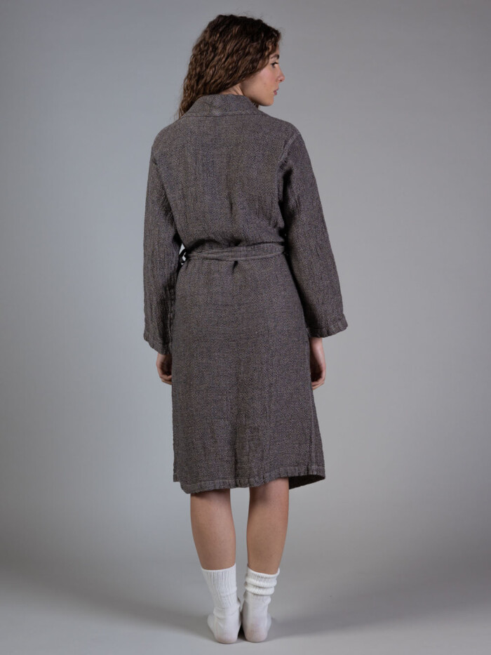 Accappatoio in Lino Made in Italy Tg.M, Nocciola - immagine 5