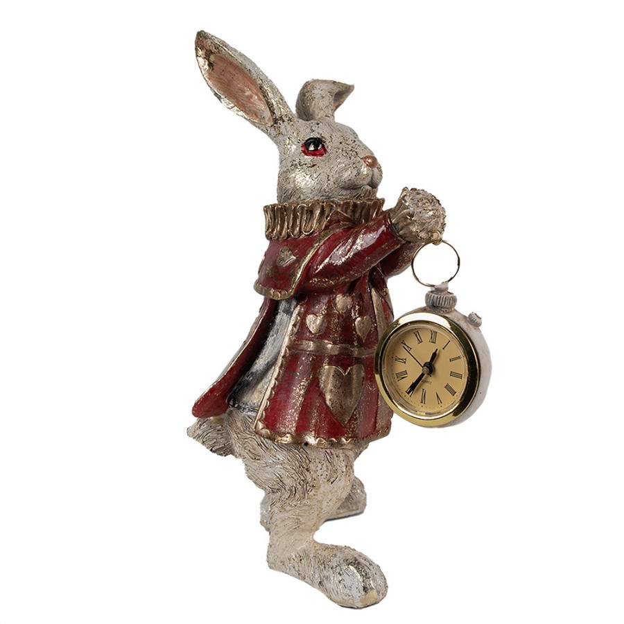 Statuina coniglio con orologio cm 14x13x25h - immagine 3
