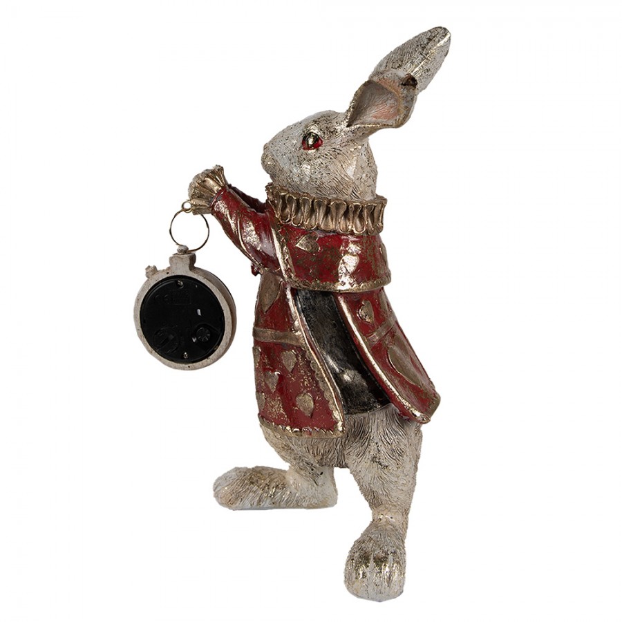 Statuina coniglio con orologio cm 14x13x25h - immagine 4