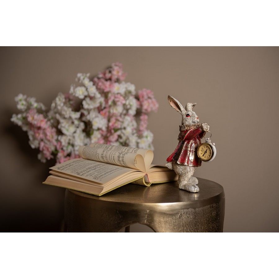 Statuina coniglio con orologio cm 14x13x25h - immagine 6