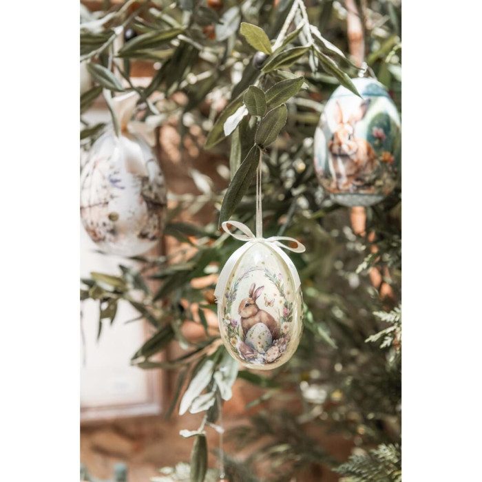 Decoro Uovo di Pasqua cm 7x7x10h - immagine 3
