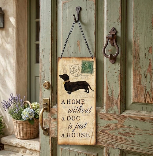 Targa metallo vintage bassotto, Shabby Chic, Luxury