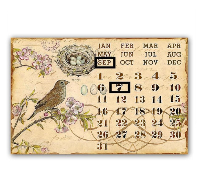 Calendario magnetico in metallo cm 38x25h