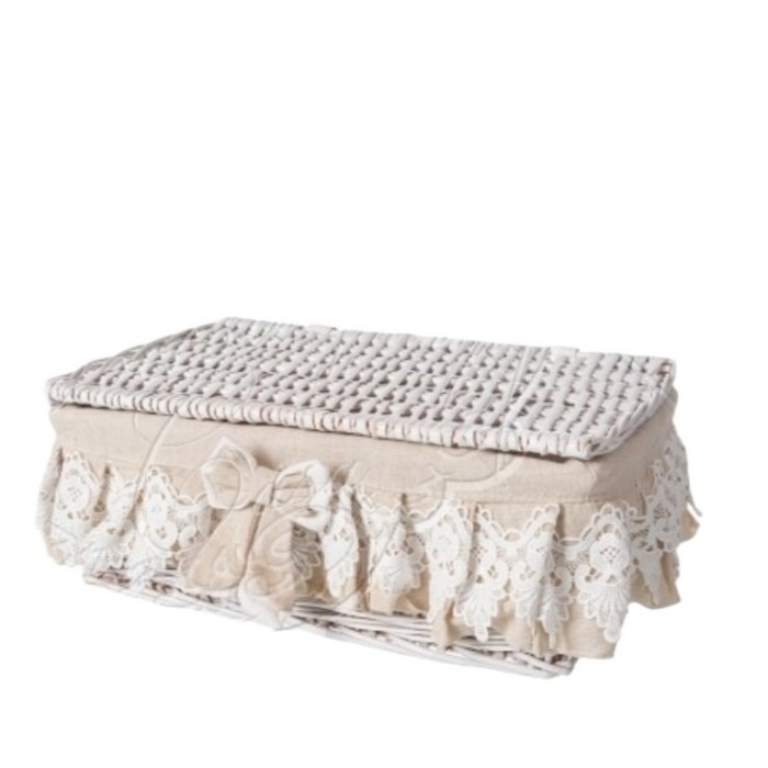 Cesta in rattan con coperchio cm 40x28