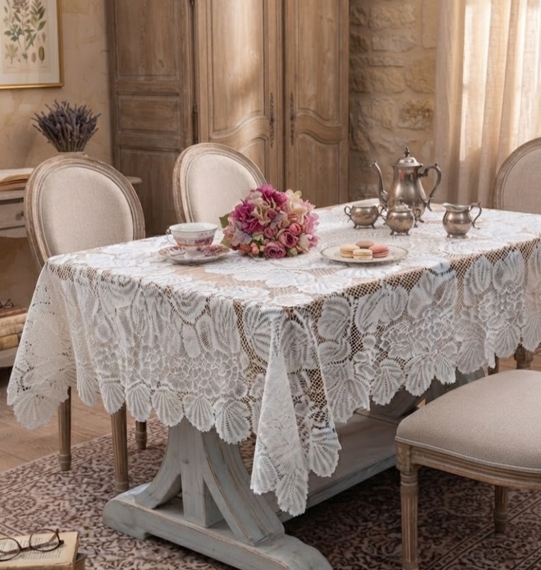 Tovaglia pizzo Atelier Bologna, Shabby Chic