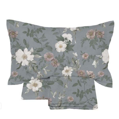 Completo letto Bow and Floral, Blanc Mariclò, Atelier Bologna, Cotone Percalle