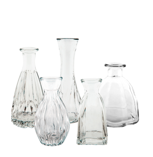 set 5 vasetti in vetro, Clayre e Eef, Atelier Bologna, Shabby chic