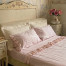 Completo letto con rouche Rosa, Atelier Bologna, Made in Italy, Blanc Mariclò, Luxury