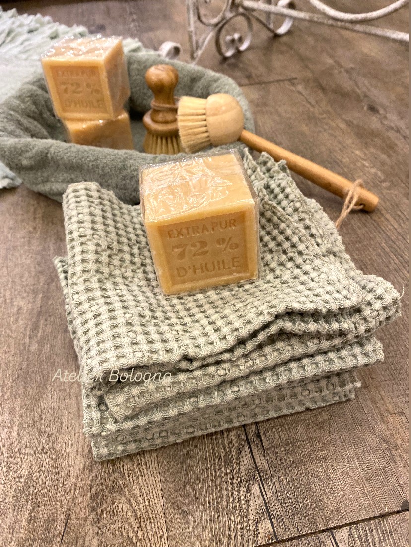 Set 6 lavette Made in Italy con cestino - immagine 5