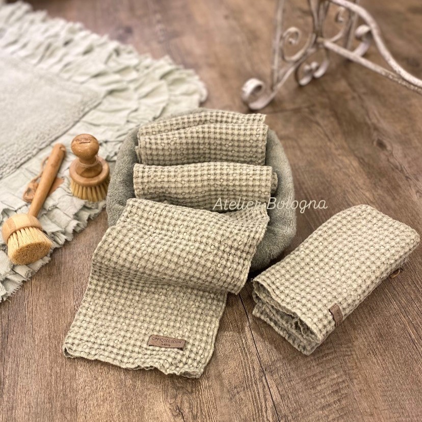 Set 6 lavette Made in Italy con cestino - immagine 2