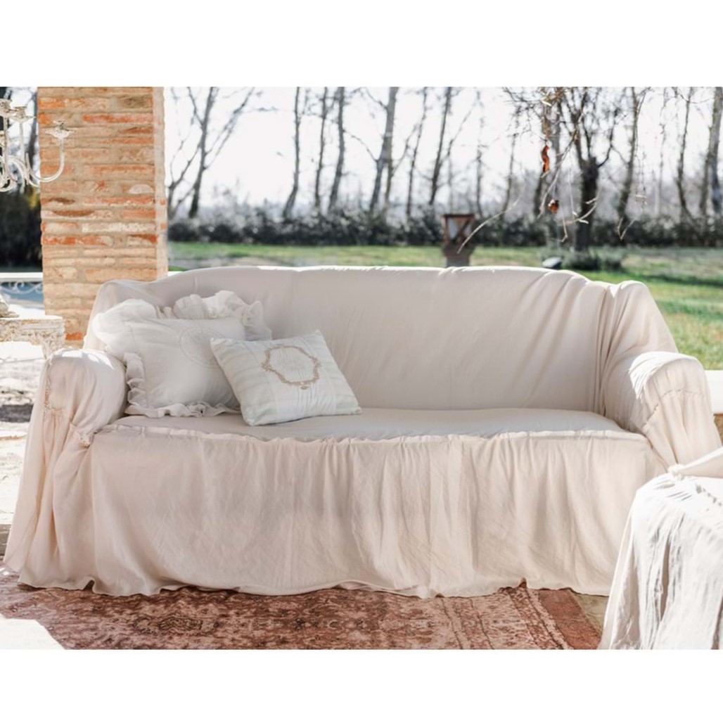 Copridivano, sofa cover, Blanc Mariclò, Atelier Bologna