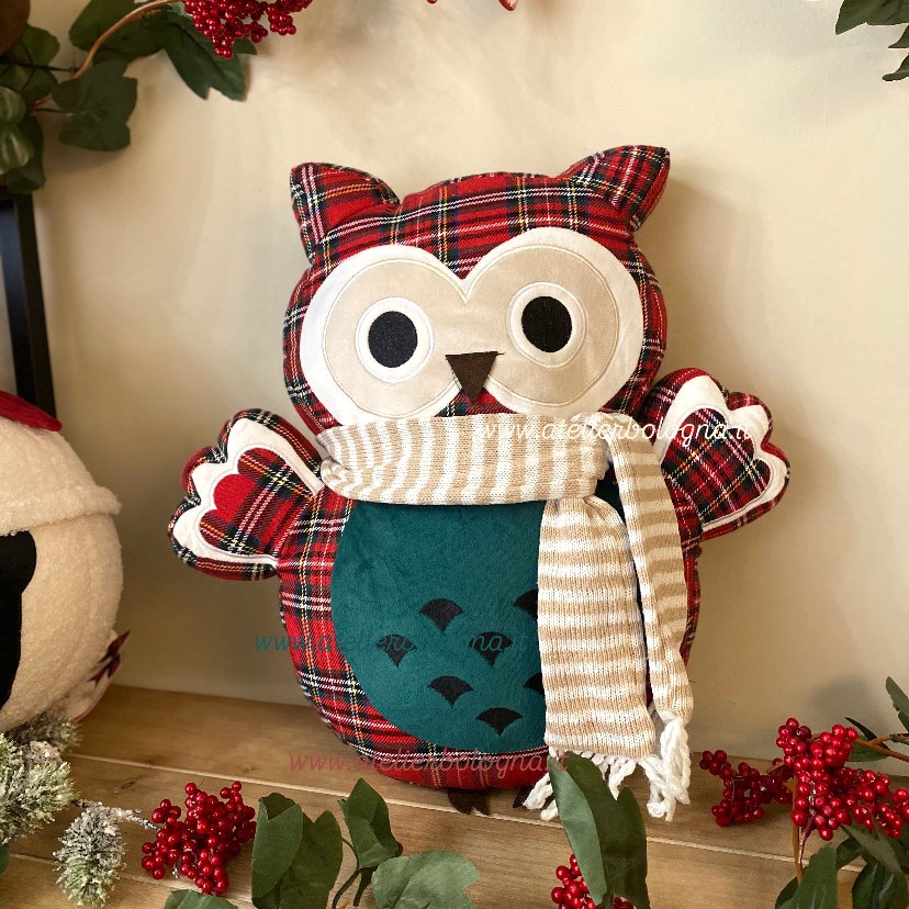 Cuscino decorativo natalizio gufo, L'atelier 17, Atelier Bologna