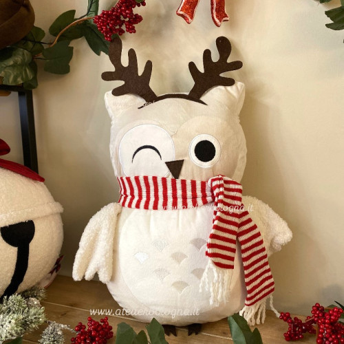 Cuscino decorativo natalizio gufo, L'atelier 17, Atelier Bologna