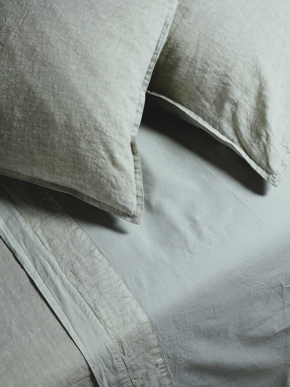 Completo letto Lino/Cotone, Made in Italy, Olivo - immagine 2