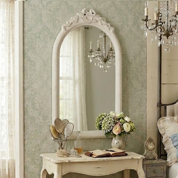 specchio con fiocco, Atelier Bologna, Shabby Chic