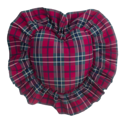 Cuscino cuore Tartan blanc mariclò, Atelier Bologna