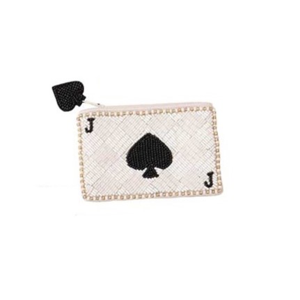 Porta monete in tessuto con perline, Atelier Bologna