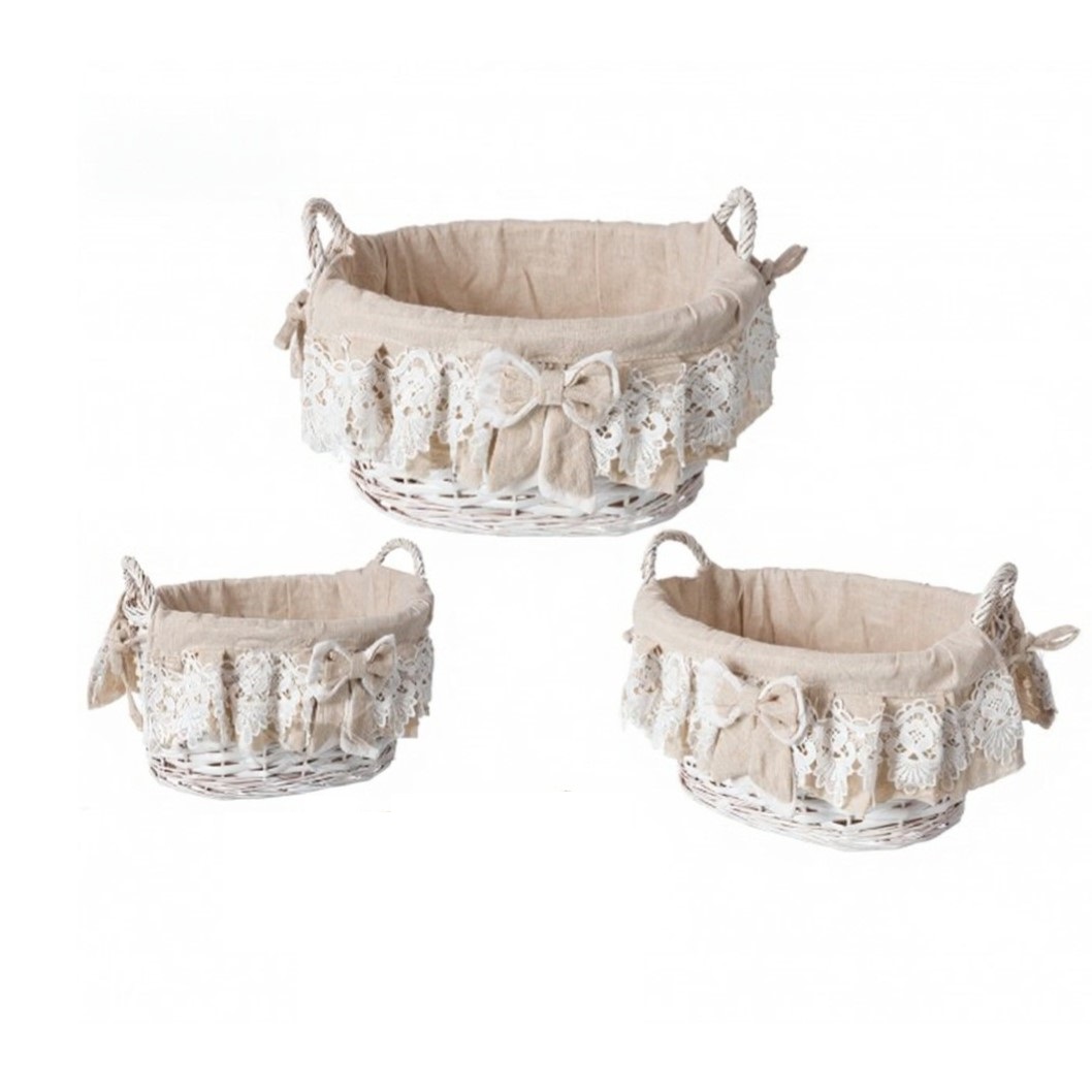 Cesta L in rattan c/manici cm 38x30x25h