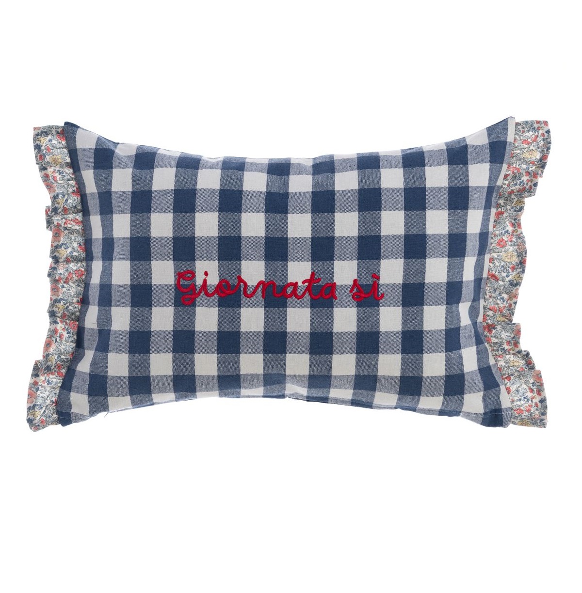 CUSCINO RICAMATO NON PARLO SENZA CAFFE BLANC MARICLO, aTELIER bOLOGNA