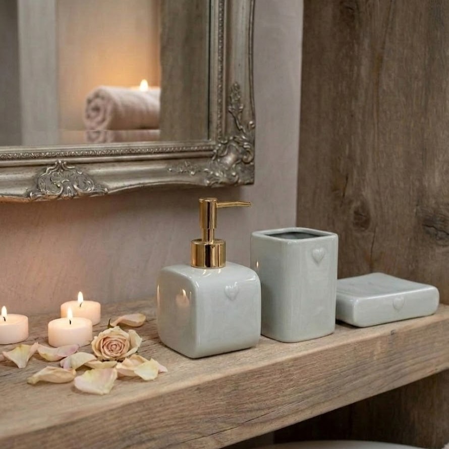 Set bagno 3 pezzi Verde acqua chiarissimo