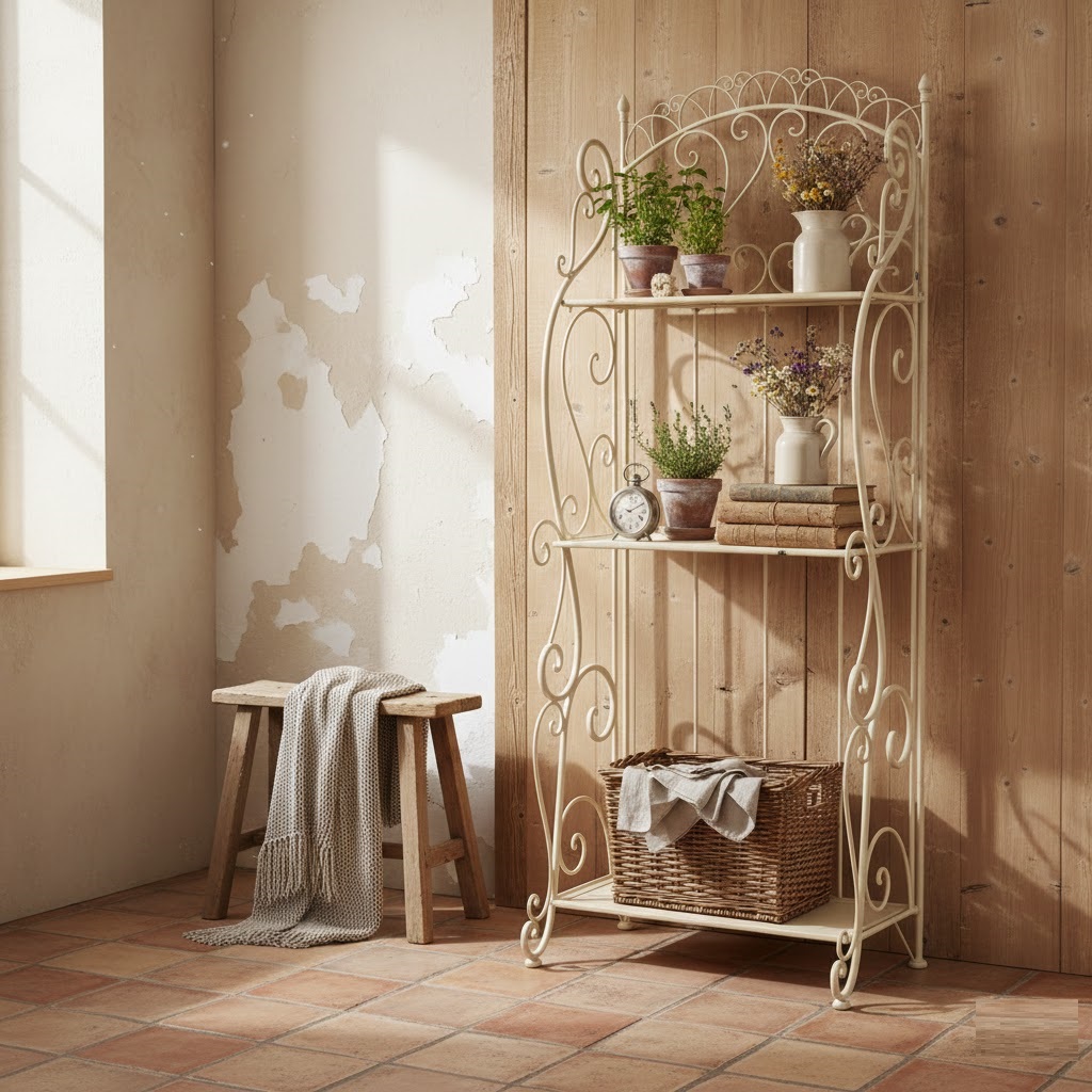 Etagere in ferro shabby chic - Nuvole di Stoffa- Atelier Bologna