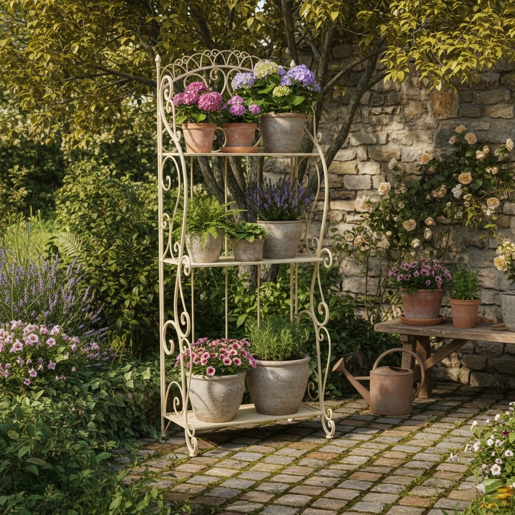 Etagere in ferro shabby chic - Nuvole di Stoffa- Atelier Bologna