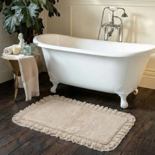 Tappetino bagno, Atelier Bologna, Luxuey, Made in Italy, Blanc Mariclò, Shabby