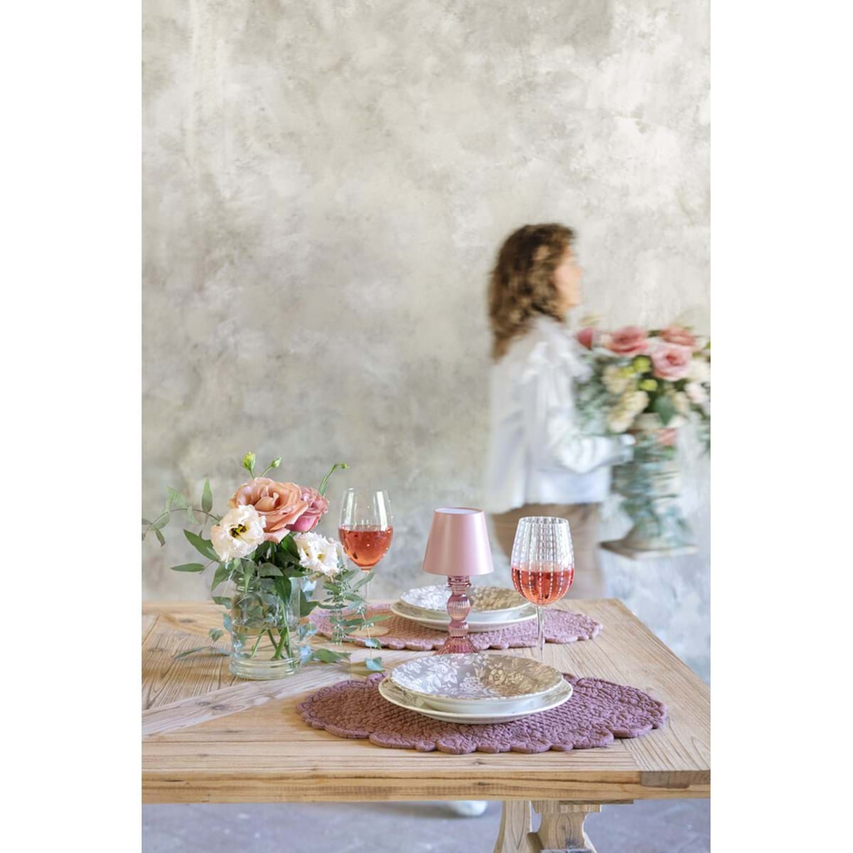 Tovaglietta boutis Atelier Bologna, Shabby Chic, Blanc Mariclò