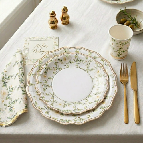 Piatti e bicchieri di carta Atelier Bologna, Luxury