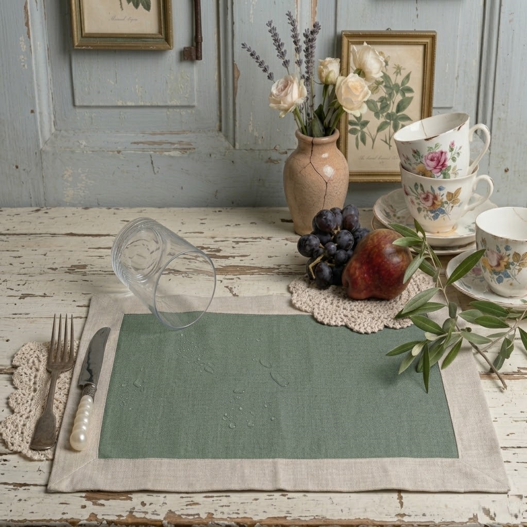 Tovaglietta in lino resinato, antimacchia, Atelier Bologna, Opificio dei sogni