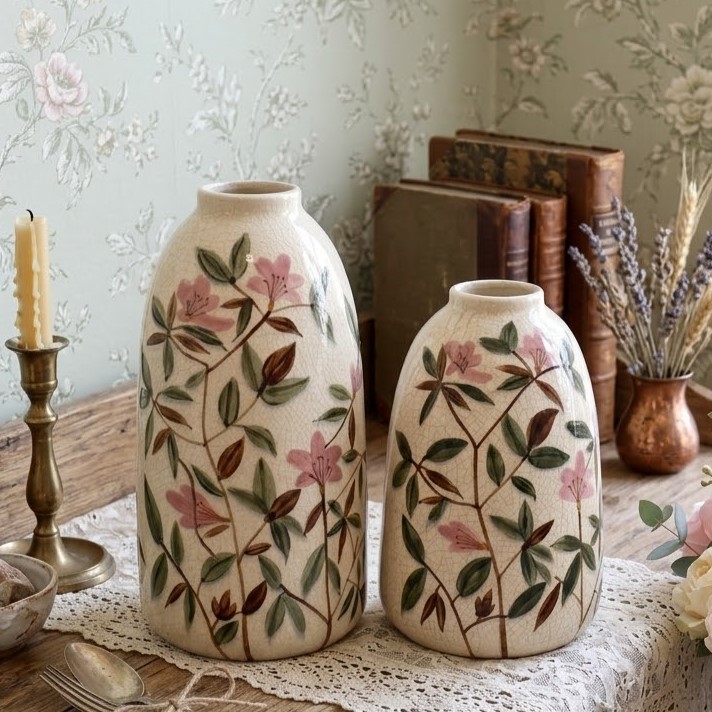 Vaso decorato, Chic Antique, Atelier Bologna, Shabby Chic