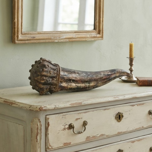 Decorazione corno in resina Blanc Mariclò Atelier Bologna